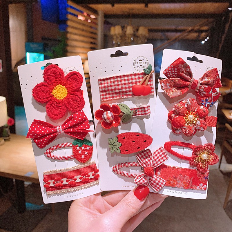 Kẹp tóc họa tiết trái cây xinh xắn cho bé gái