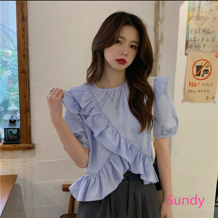 Áo Crop Top Tay Ngắn Màu Trơn Phong Cách Pháp Thời Trang Mùa Hè Cho Phụ Nữ