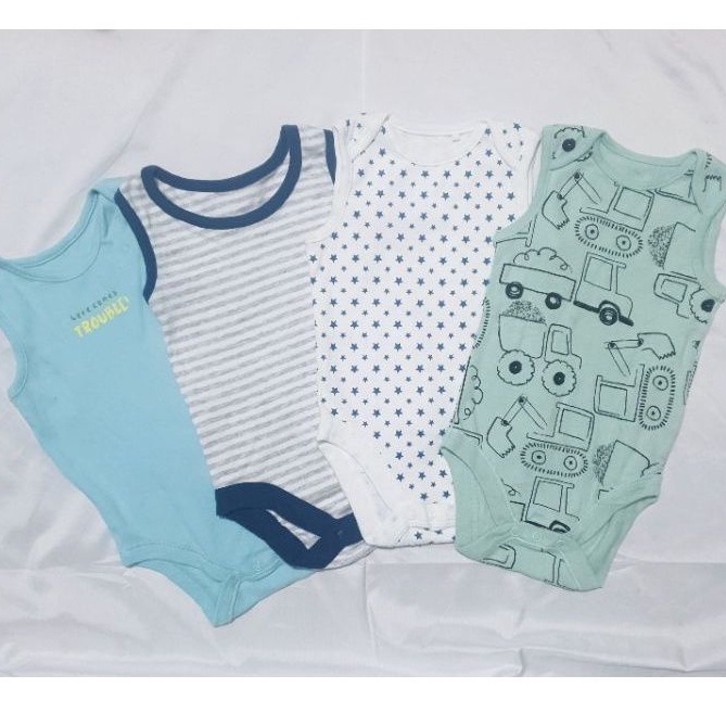 [CHỌN MẪU] Body chip BA LỖ sát nách, bodysuit xuất dư cho bé trai bé gái 0-24m
