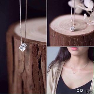 Dây chuyền hình khối lập phương bạc nguyên chất