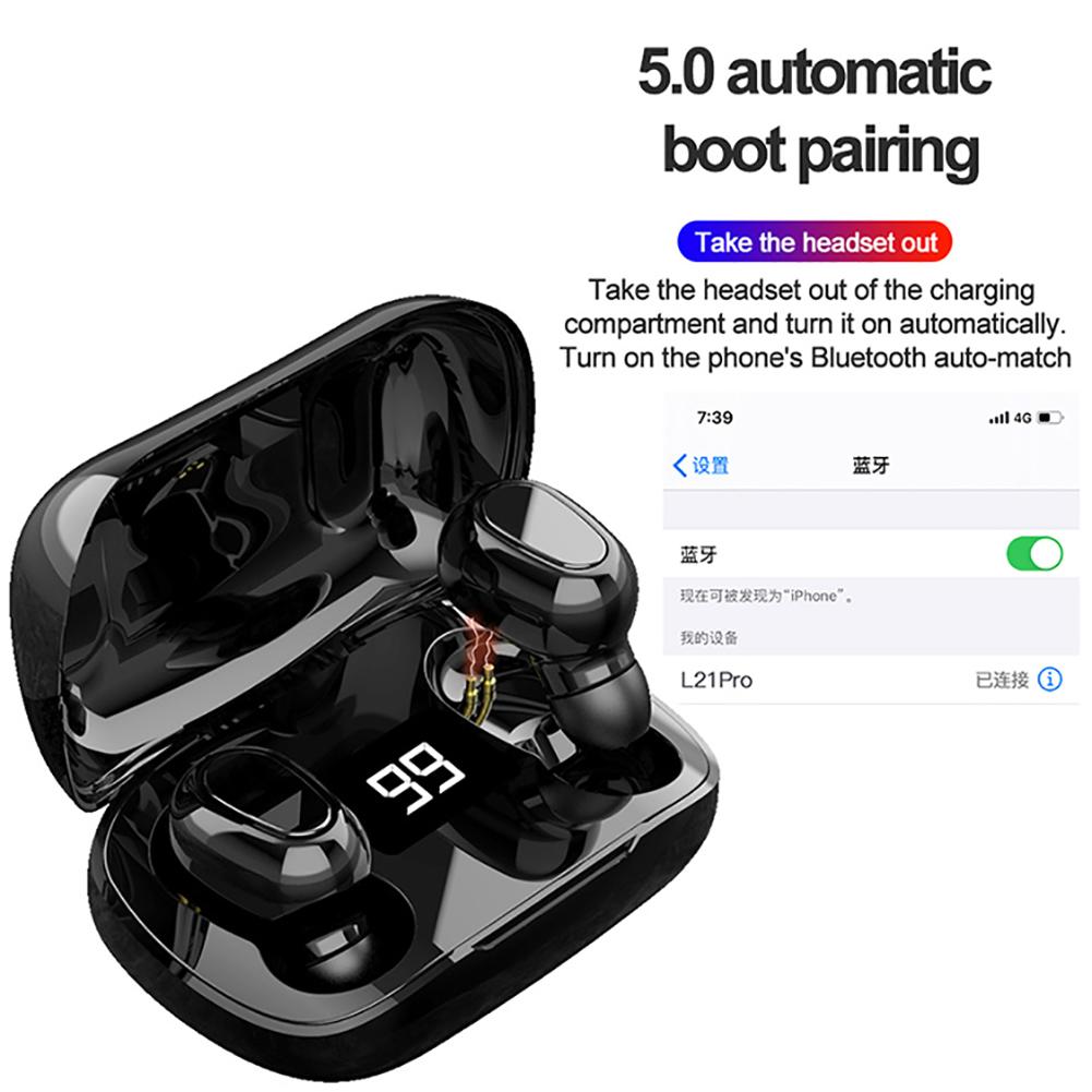 Bluetooth Earphones L21 Pro TWS Wireless Headset Super Bass Noise Cancelling Android IPhone