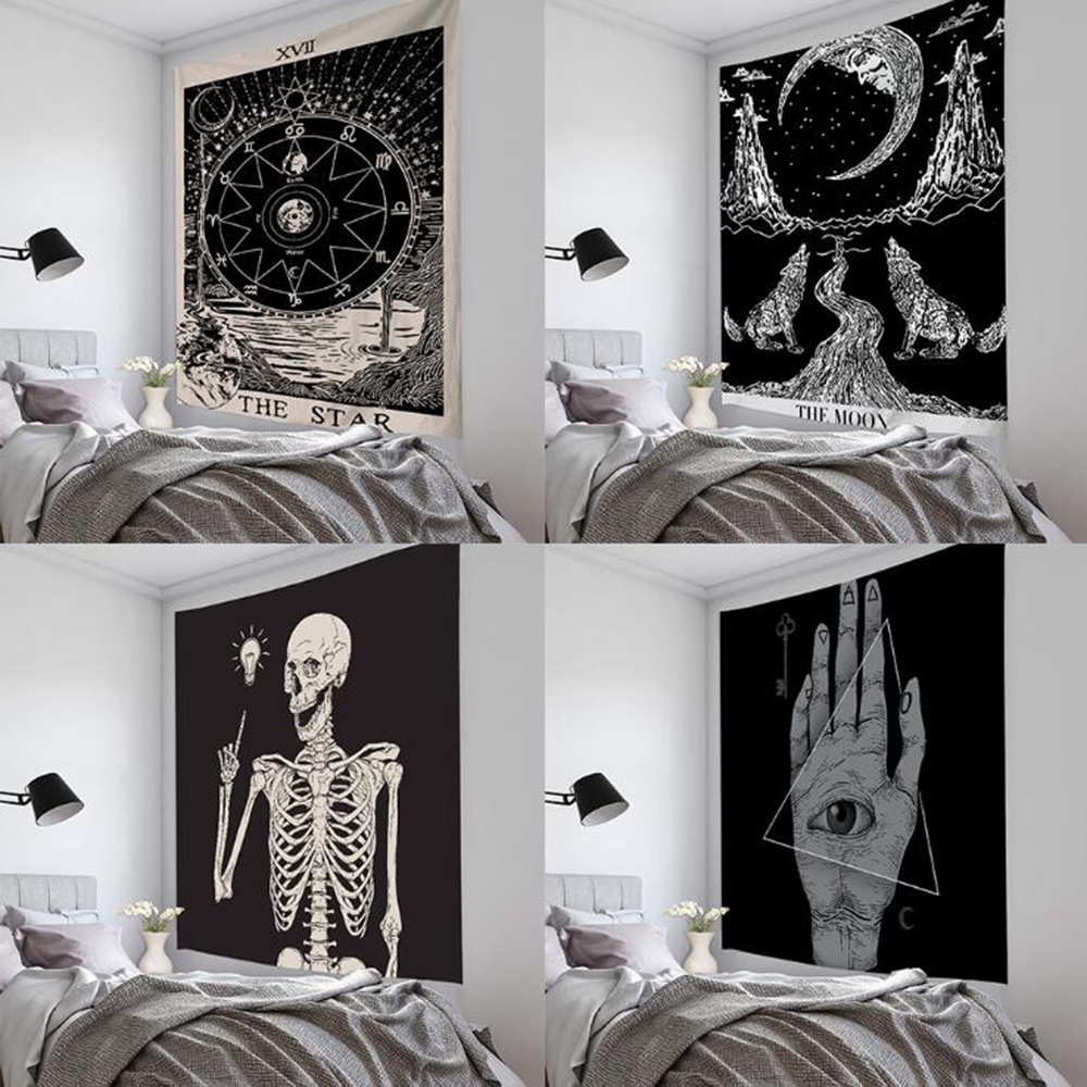 Thảm Treo Tường In Hình Lá Bài Tarot Trang Trí Nhà Cửa