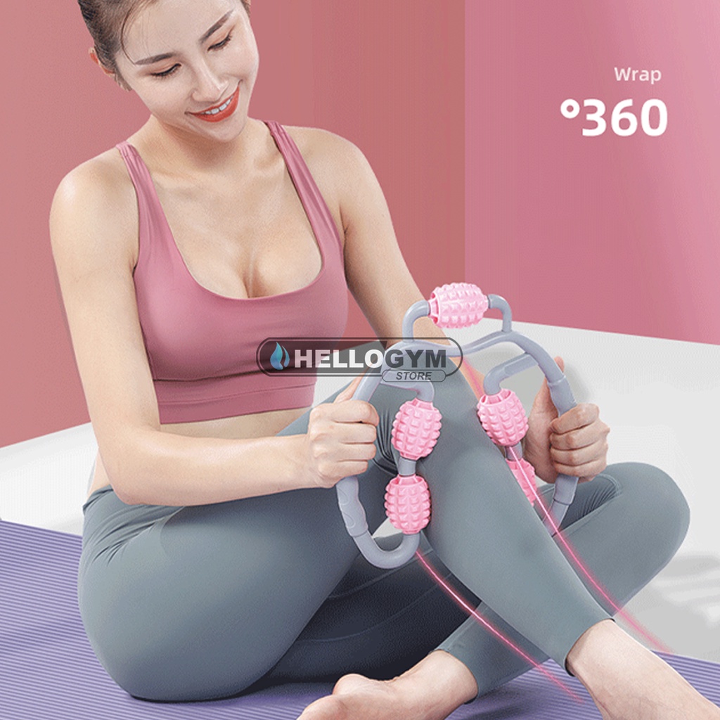 (Xả kho) Con Lăn Massage 360 Độ HelloGym,Làm Giảm Cơ Bắp Tay / Bắp Chân / Mỏi Cổ Tiện Dụng Chất Lượng Cao