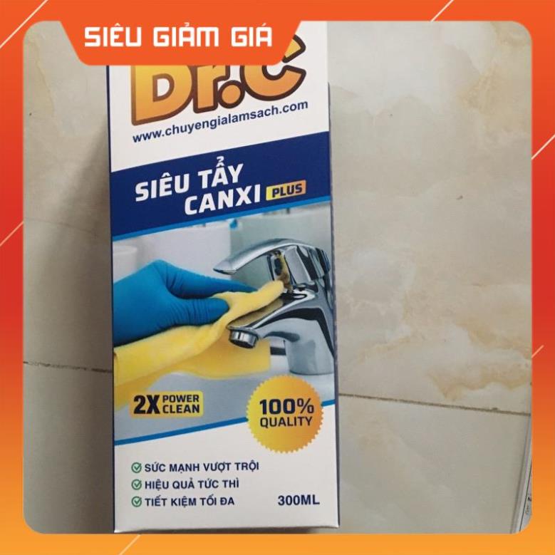 Dung dịch tẩy rửa cặn canxi vách kính, vòi sen inox ,tẩy chậu rửa mặt 300ml