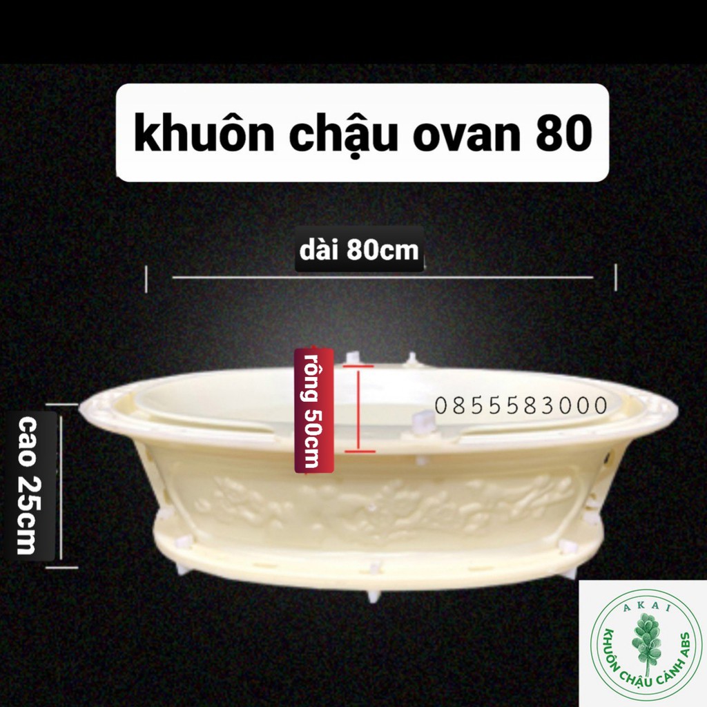 Khuôn đúc chậu bonsai ovan 80 ̣