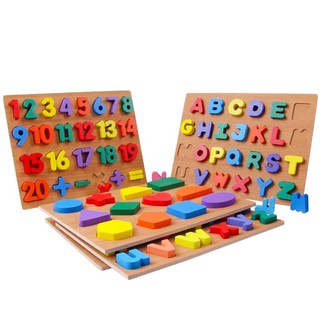 bảng chữ số xếp hình đồ chơi trí tuệ bằng gỗ