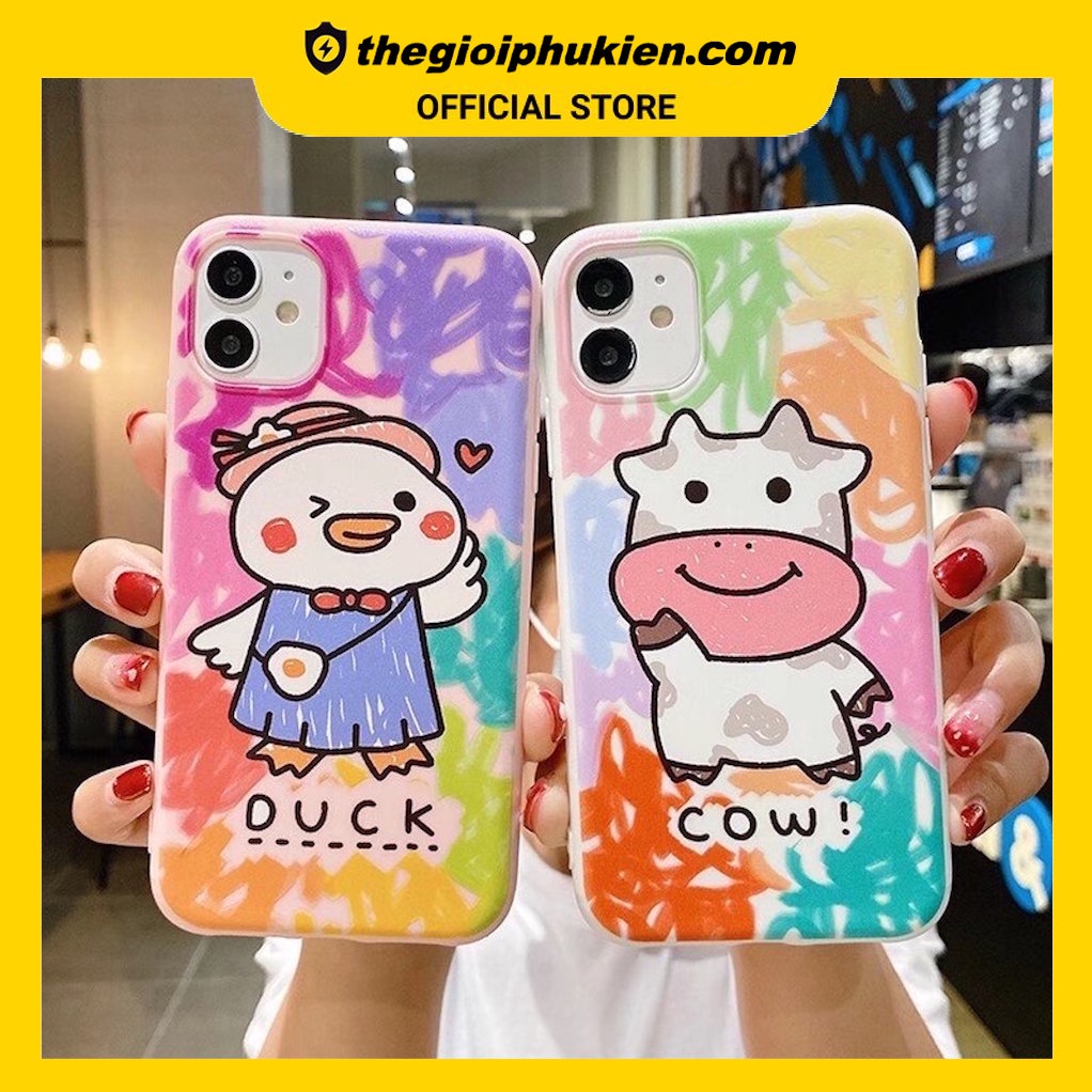 Ốp lưng iphone dẻo Duck and Cow nhiều màu dành cho iPhone 11 Pro Max 7 8 6 Plus X XS XR MAX SE - a331