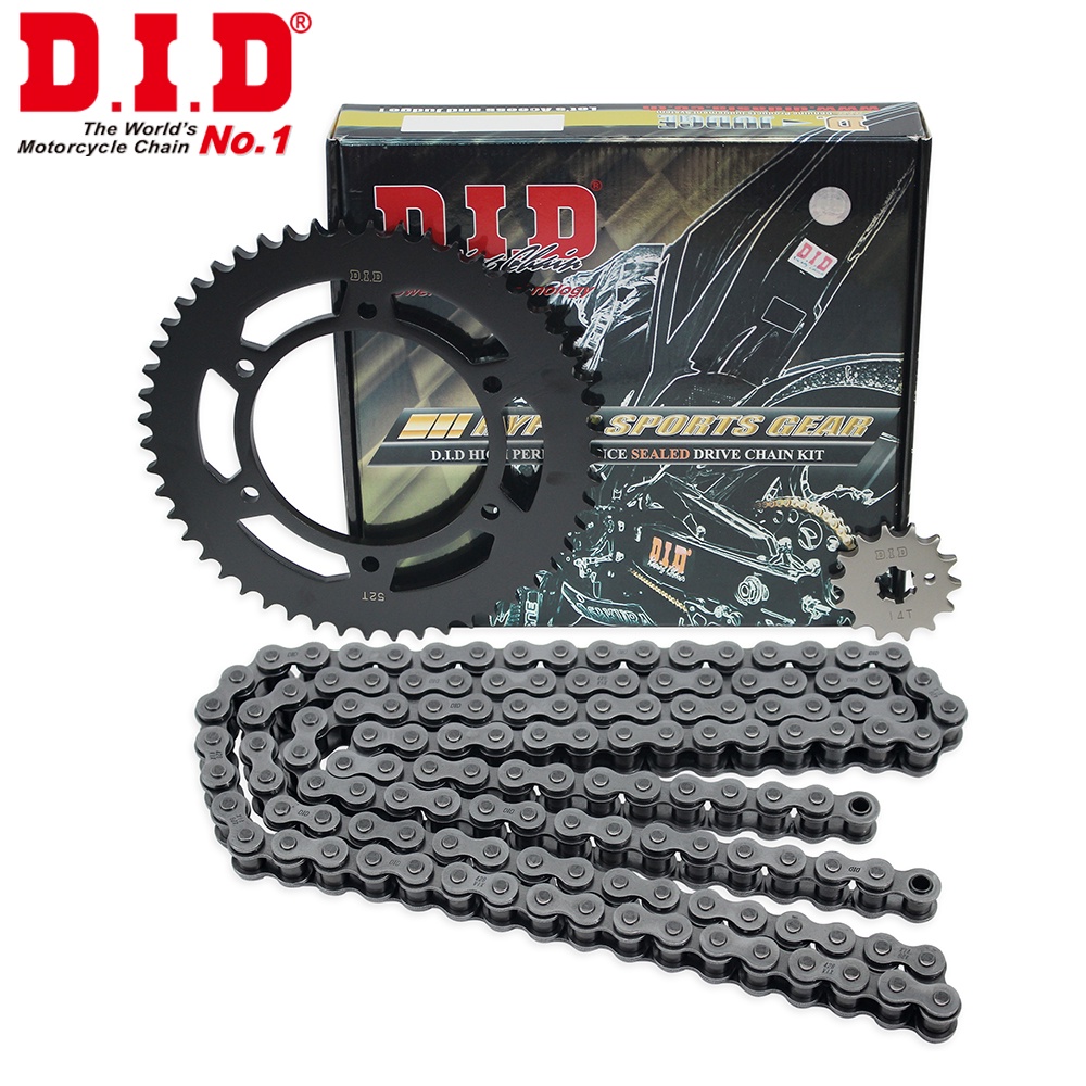 Sên nhông dĩa DID MT15/R15 sên phốt T-Ring 428VIX x 132FB, 14T-52T BLACK EDP