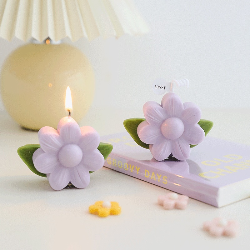 Nến Thơm Hình Hoa Nhỏ Dễ Thương Dùng Làm Quà Tặng Sinh Nhật