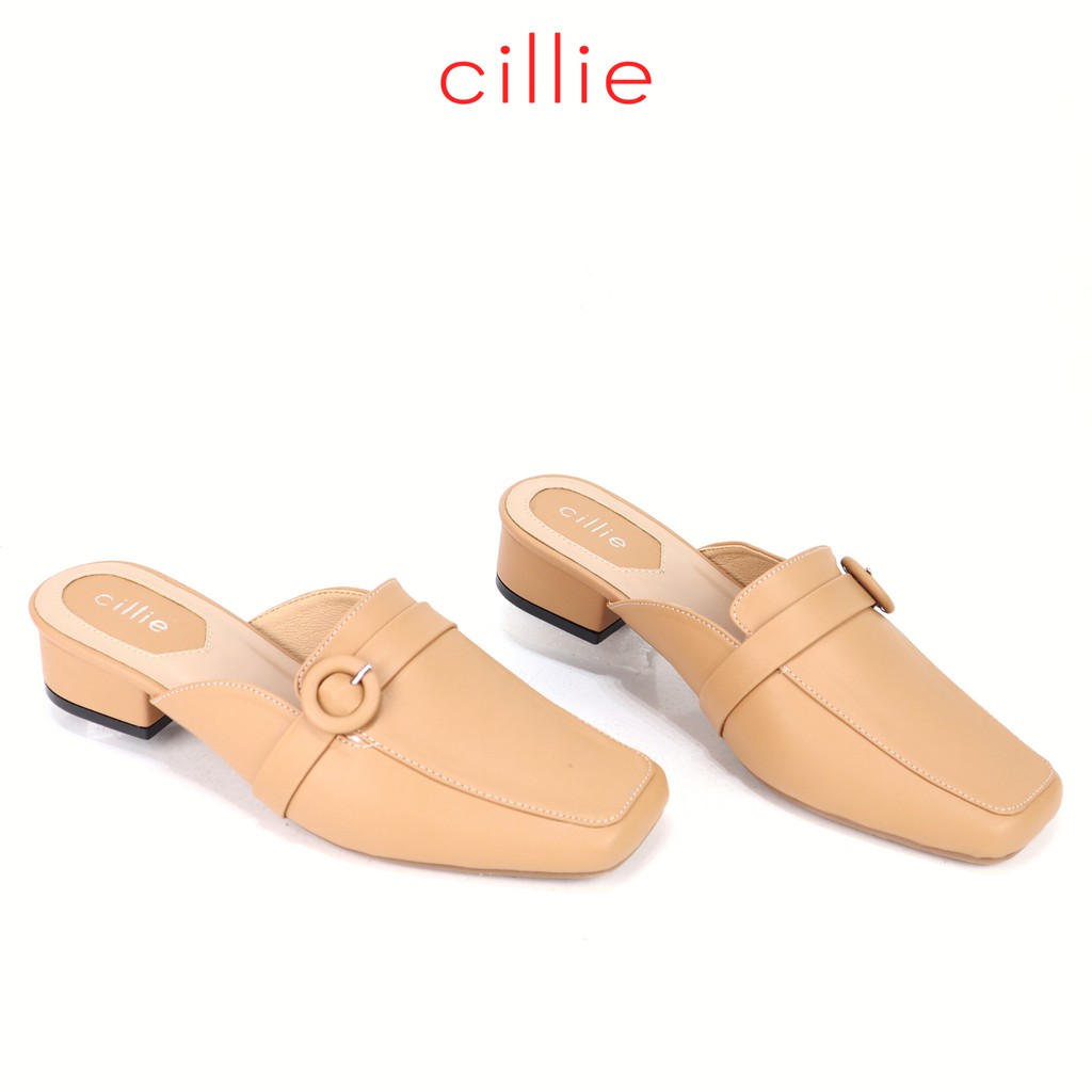Dép sục nữ mũi vuông thời trang đế cao 3cm đi làm đi chơi tiện lợi Cillie 1213