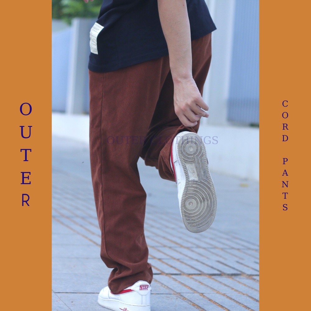 Quần Cord Pants OUTER dáng suông, Vải nhung tăm nhập khẩu, quần thụng, phong cách hiphop
