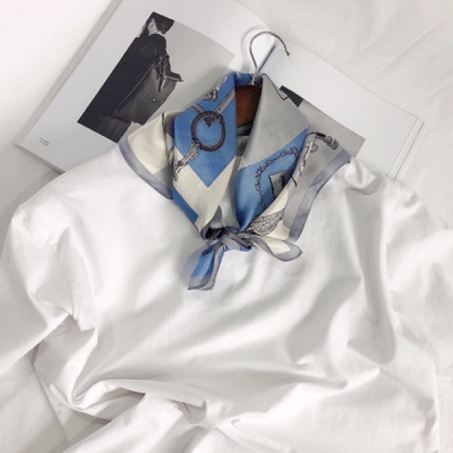 Khăn turban lụa mini thắt cổ áo dễ thương - Maben