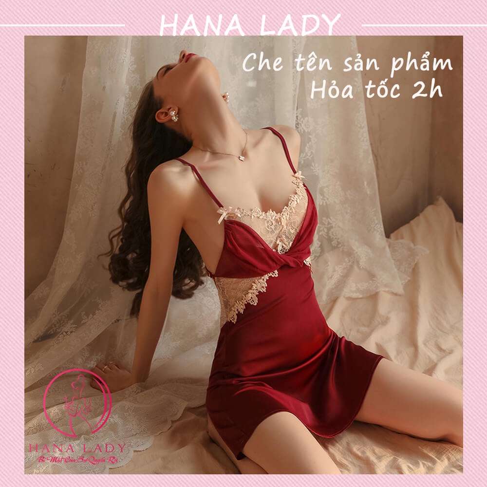 Váy ngủ lụa, đầm ngủ 2 dây mặc nhà quyến rũ cao cấp VN512