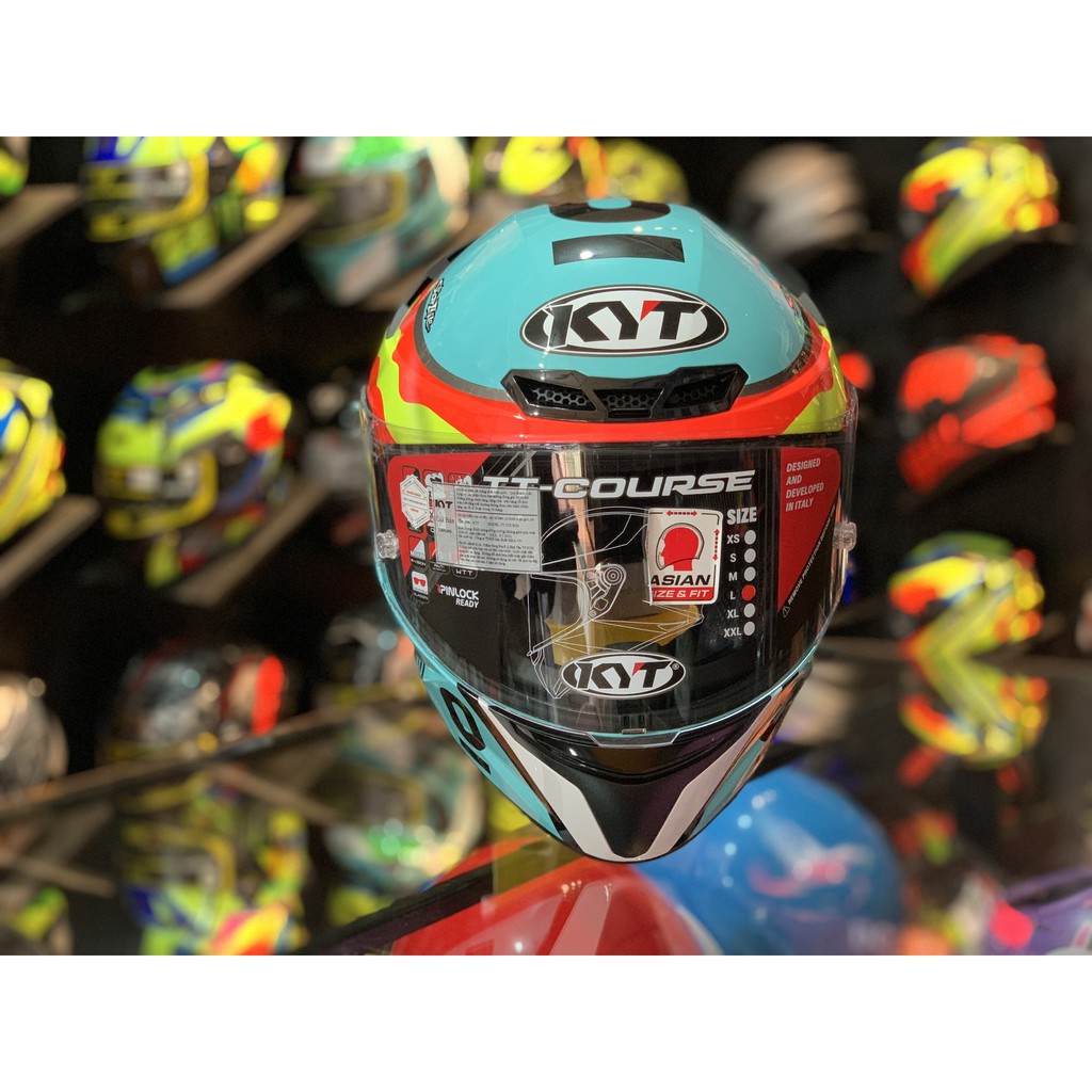 Mũ bảo hiểm fullface KYT TT Course size M L XL chính hãng tem Leopard