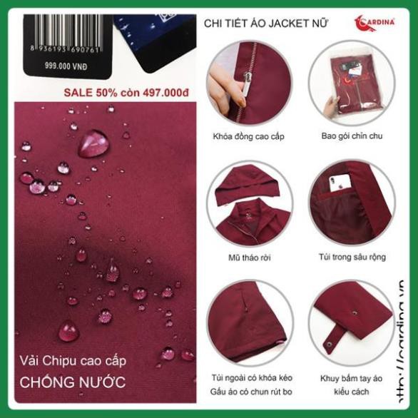 Áo Khoác Nữ, Áo Khoác Jacket Nữ 2 Lớp CARDINA Cao Cấp Chống Nước, Chống Nhăn, Kiểu Dáng Trẻ Trung