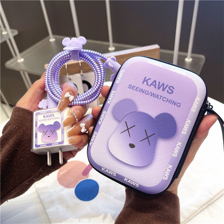 Vỏ Bảo Vệ Hộp Sạc Tai Nghe IPhone 11 12 18W-20W Bằng Silicon Mềm Họa Tiết Hoạt Hình 3D Dễ Thương