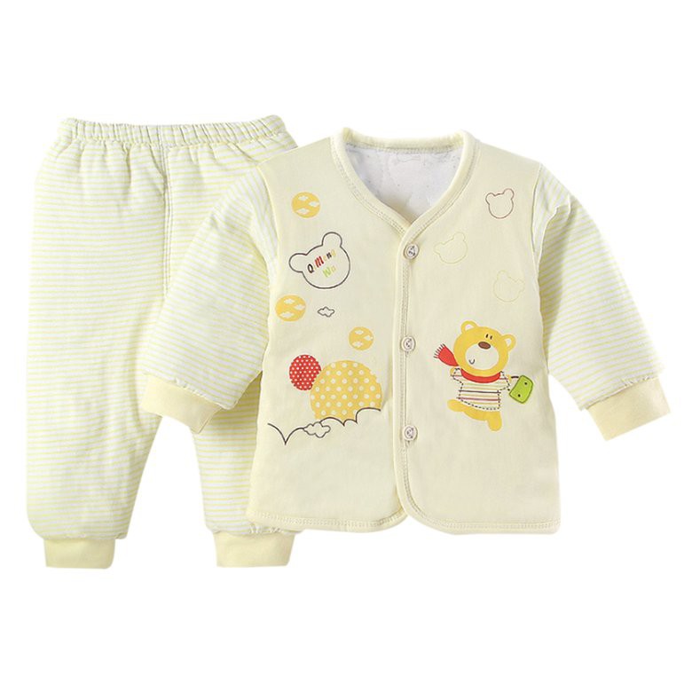 Bộ Quần Áo Cotton Ấm Áp Cho Trẻ Sơ Sinh