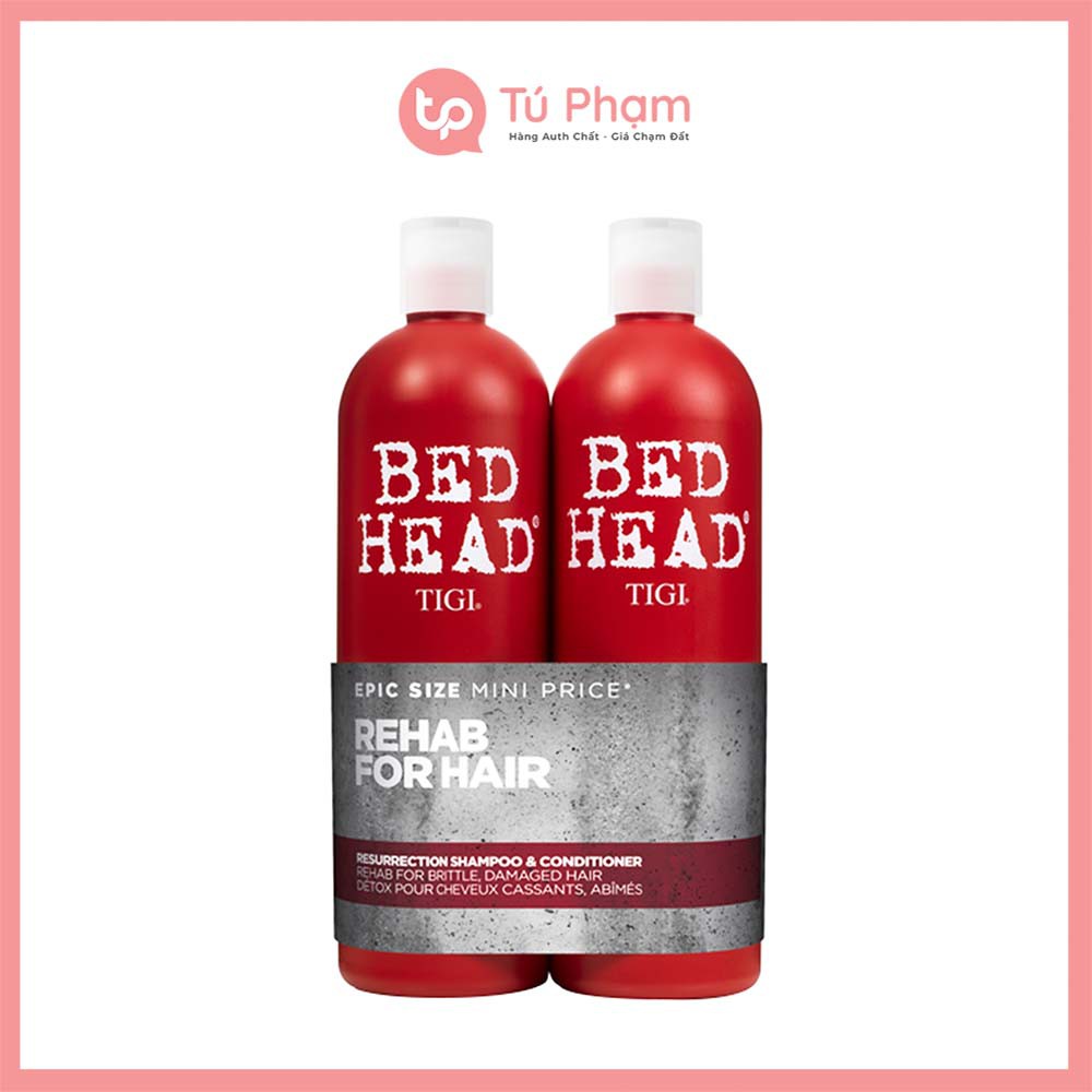 Cặp Dầu Gội Và Dầu Xả Tigi Bed Head Resurrection Shampoo &amp; Conditioner 750ml Đỏ