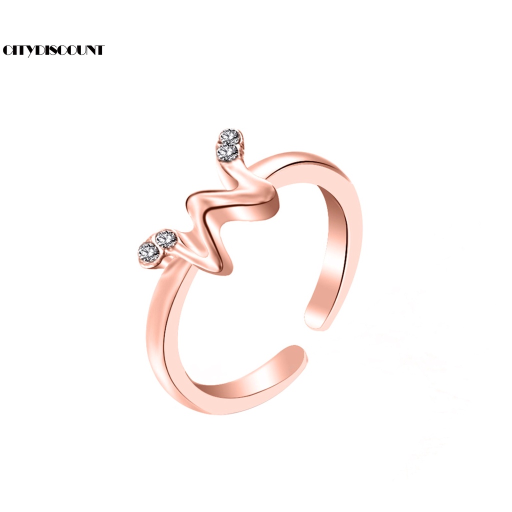 Nhẫn Hở Khắc Chữ A Đến Z Đính Đá Thời Trang