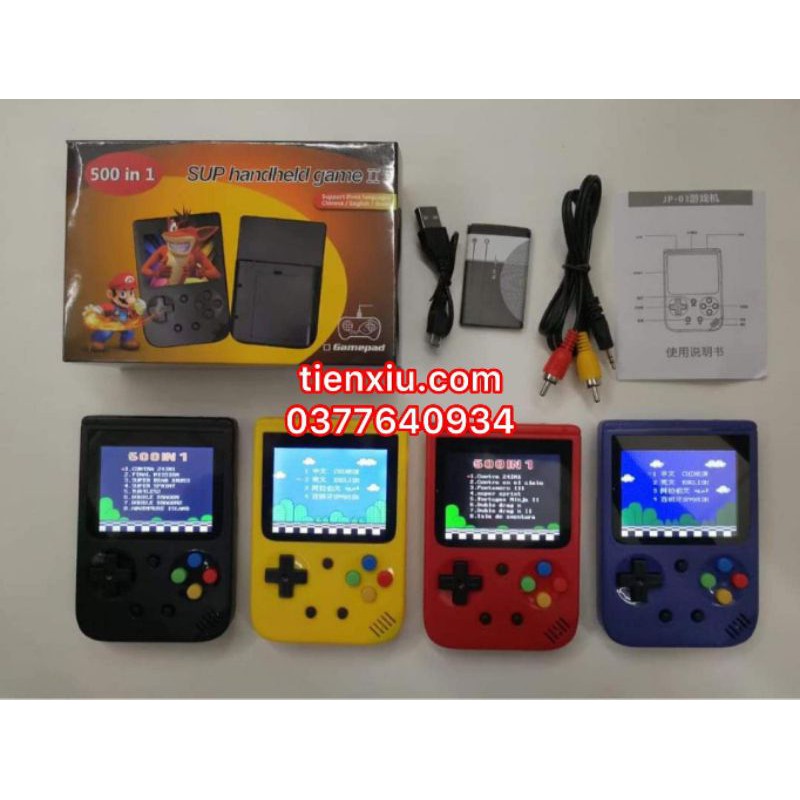 điện tử 4 nút cầm tay 500 trò mario ăn nấm tank.contra