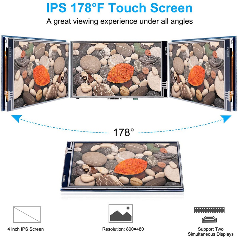 for Raspberry Pi 4 Touchscreen with Case & Fan, 4 Inch IPS Press Screen LCD Display, with Press Pen | BigBuy360 - bigbuy360.vn