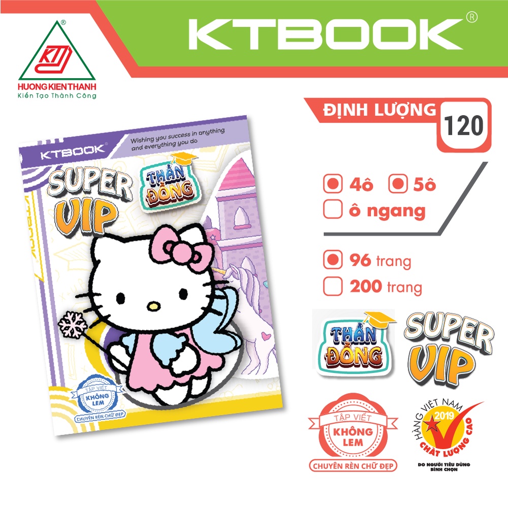 Gói 10 cuốn Tập Vở Học Sinh Cao Cấp chuyên rèn chữ đẹp Thần Đồng KTBOOK giấy trắng không lem ĐL 120 - 96 trang