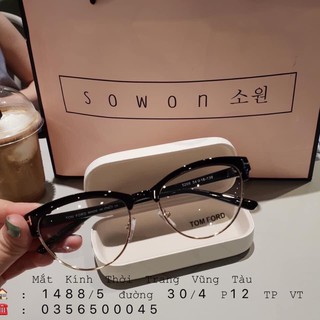 Gọng cận mắt mèo đen viền vàng