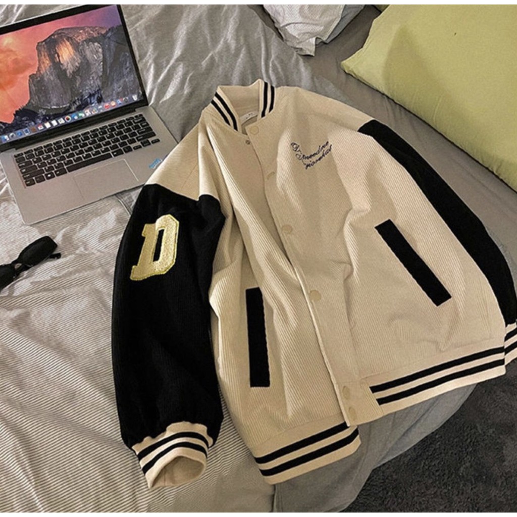 Áo Khoác Bomber Nhung Tăm Thêu Chữ - Bomber Unisex - Titto Closet