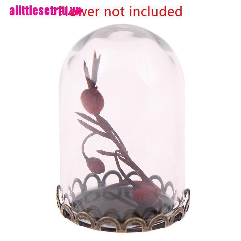 【Trvn】1/12 Dollhouse Miniature Decor Glass Dome Display With 2cm metal Base