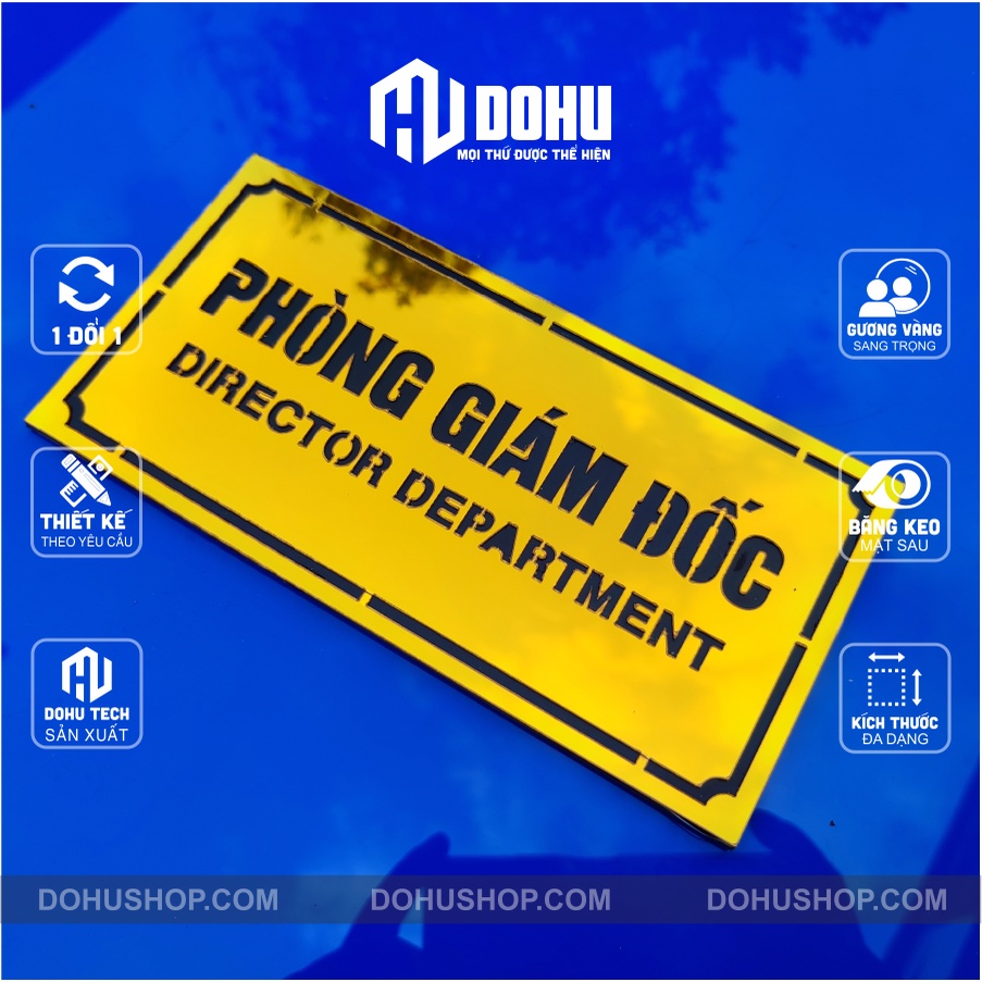 Bảng Gương Vàng Phòng Giám Đốc, Các Phòng Ban - Miễn Phí Làm Nội Dung Theo Yêu Cầu - Có Sẵn Băng Keo 2 Mặt - DH136