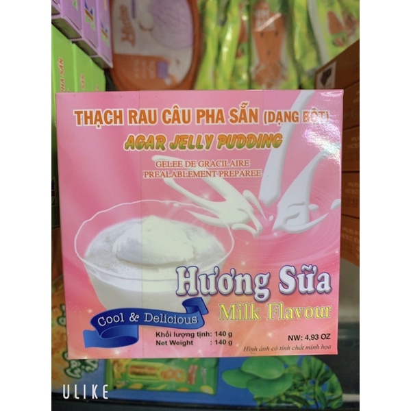 Bột Thạch Rau Câu Pha Sẵn KONNYAKU Hộp 140g Đủ Vị