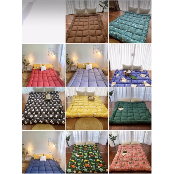 Tấm topper đệm tấm làm mềm nệm cotton, nệm trải sàn cotton Hàn Quốc cỡ 1m2 1m4 1m6 1m8 2m2