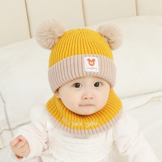Set mũ len kèm khăn ống cho bé