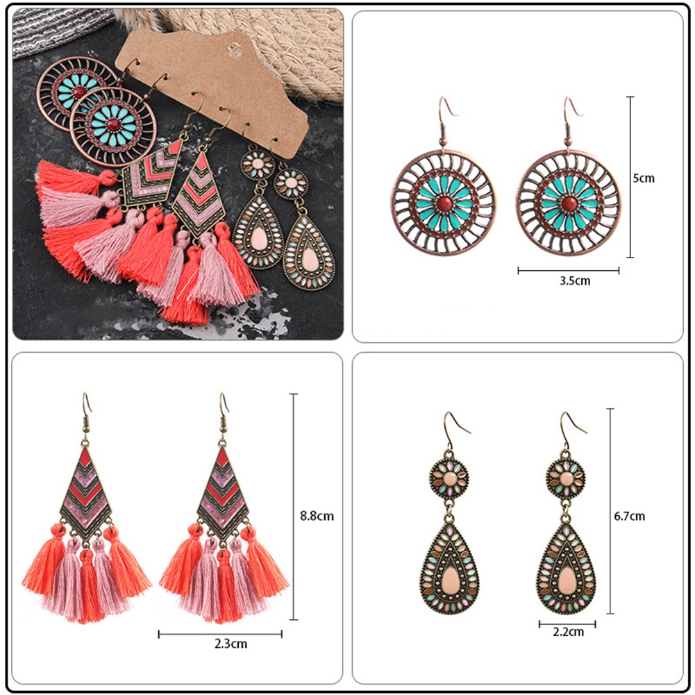 Bộ 3 đôi khuyên tai kiểu dáng thời trang cho nữ