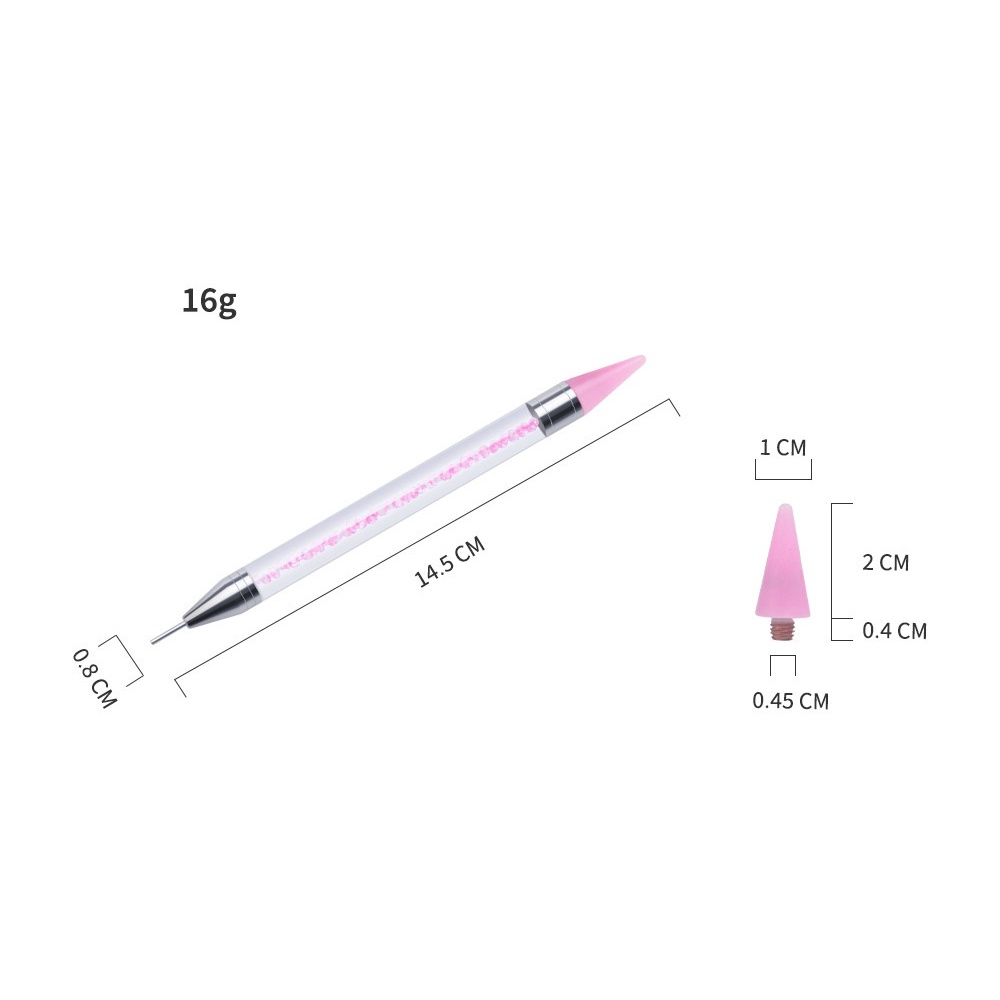Bút chấm đá 2 đầu, cán đá chuyên dùng làm nail (giá/1 cây, màu ngẫu nhiên)