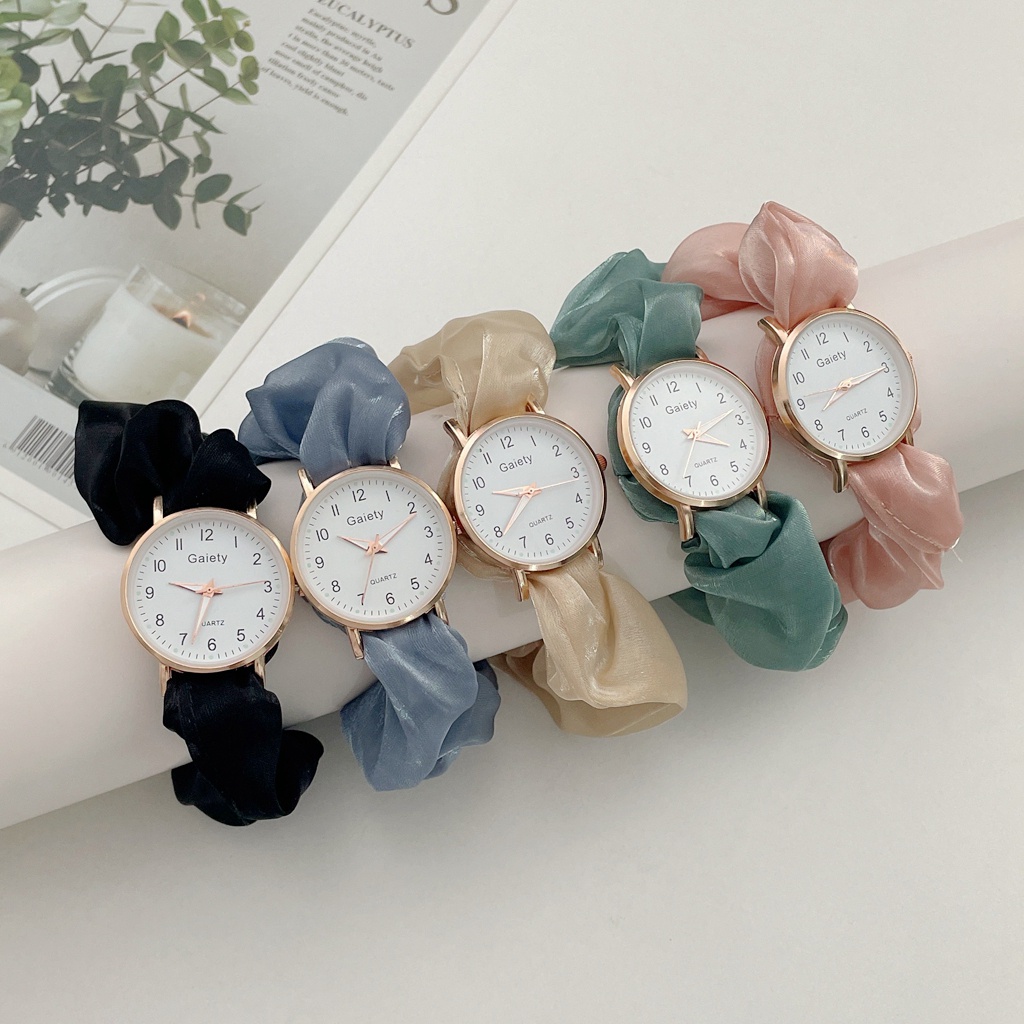 Đồng Hồ Nữ Dây Ruy Băng Bằng Hợp Kim Phong Cách Hàn Quốc