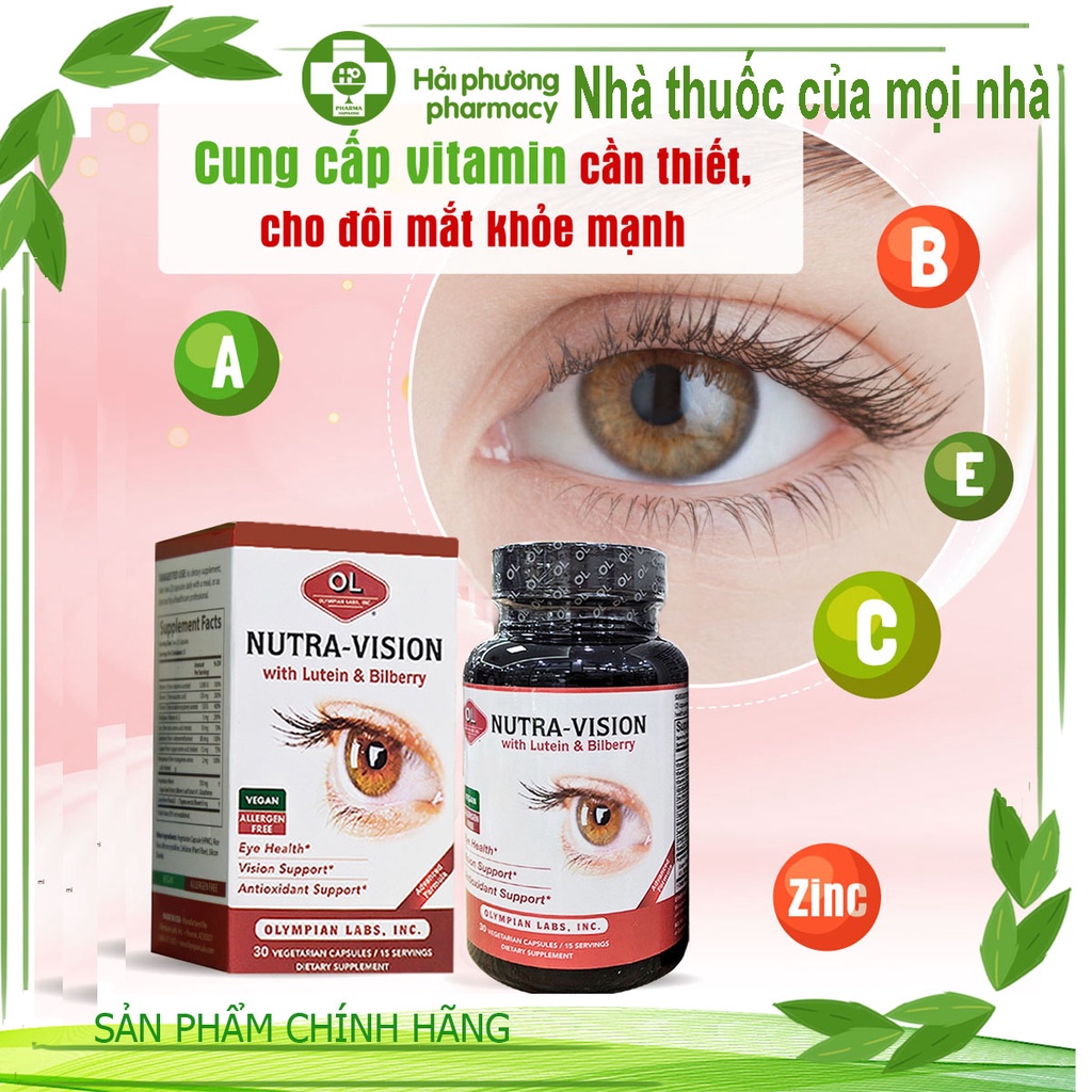 Viên Uống Olympian Labs Nutra Vision Giúp Lưu Thông Máu Và Hỗ Trợ Kéo Dài Thị Lực Mắt - Hộp 30 Viên