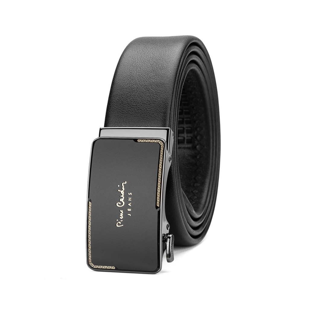 Thắt lưng pierre cardin mặt nhám logo vàng, dây da bò cao cấp 80