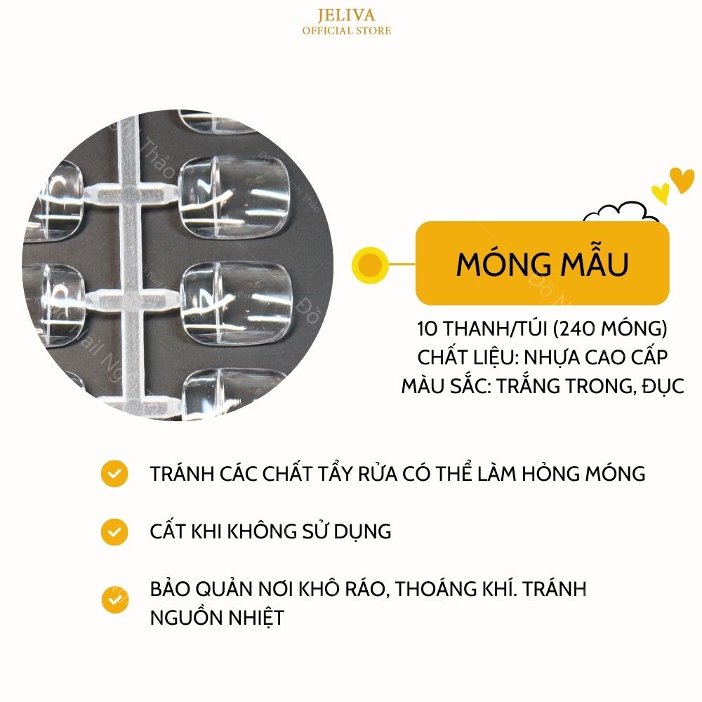 Móng mẫu vuông tập vẽ form Hàn Quốc JELIVA