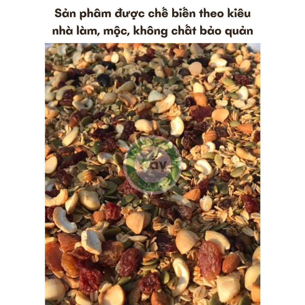 [ HCM-SIÊU RẺ] 500gr GRANOLA Rẫy cao cấp siêu hạt dinh dưỡng nướng mật ong, dùng ăn vặt ăn kiêng keto healthy