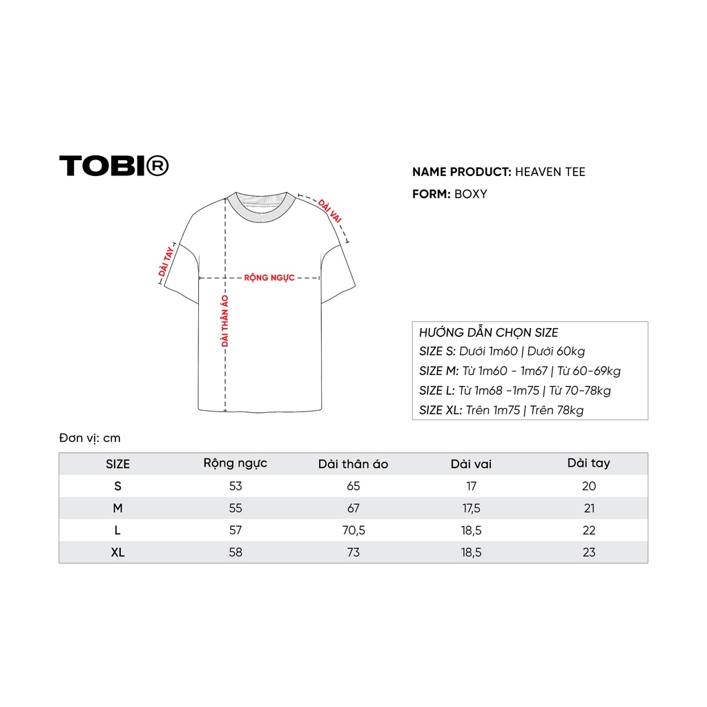 Áo Thun Tay Lỡ TOBI Heaven Boxy 280gsm