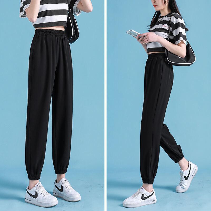 Quần Baggy Lưng Cao Ống Rộng Phong Cách Hàn Quốc Cho Nữ