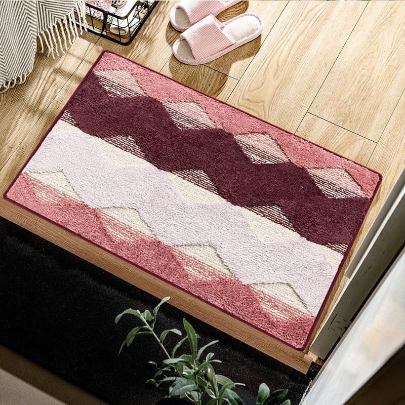 Thảm lau chân chất len lông đế cao su thấm nước mẫu ziczax