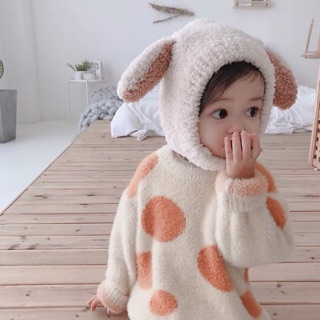 Mũ len lông cừu Koadear Baby 2 tai cho bé