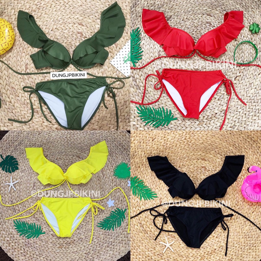 Bikini cánh tiên gọng đệm dày nâng ngực, có 2 dáng quần cạp thấp và cạp cao | BigBuy360 - bigbuy360.vn