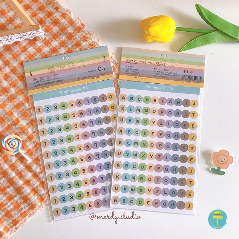 Sticker cute dán sổ trang trí bảng chữ cái Alphabet