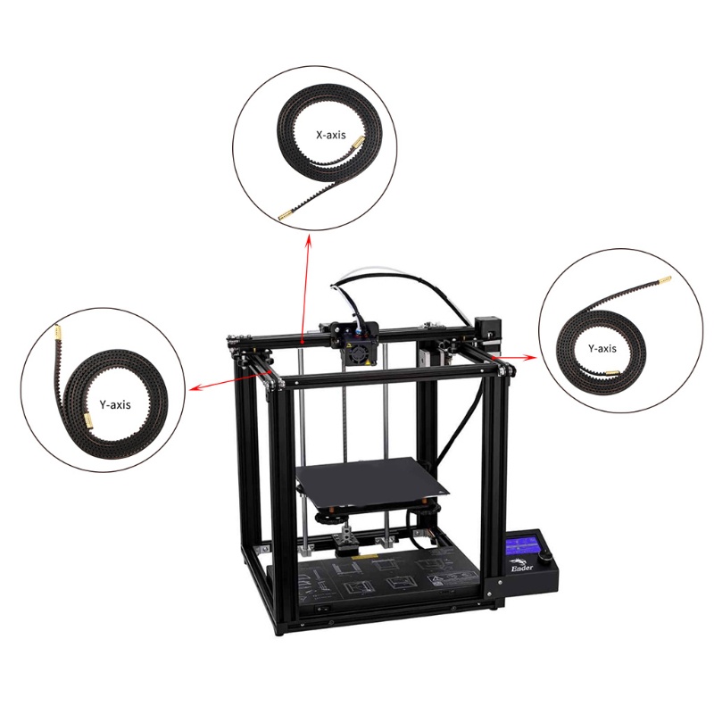 Dây Đai Cao Su Trục Y Axis 2GT Ender5 / 5proTiming X 90cmx6mm 95cmx6mm