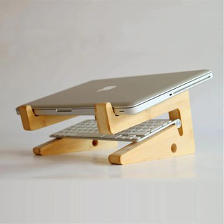 Giá Đỡ Laptop gấp gọn bằng Gỗ 2 tầng tản nhiệt cho Macbook an toàn hiệu quả