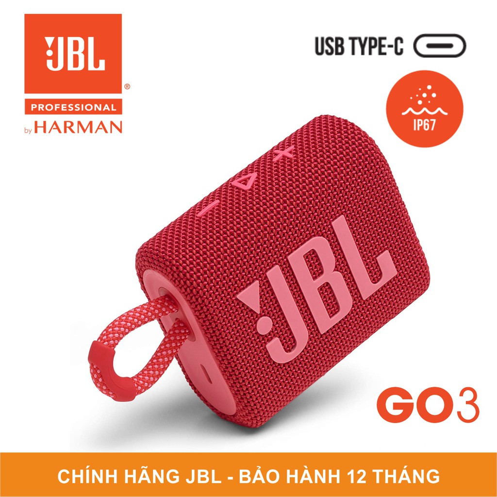 [Mã 153ELSALE2 giảm 7% đơn 300K] Loa Bluetooth JBL Go 3 Chính Hãng - Bảo Hành 06 Tháng