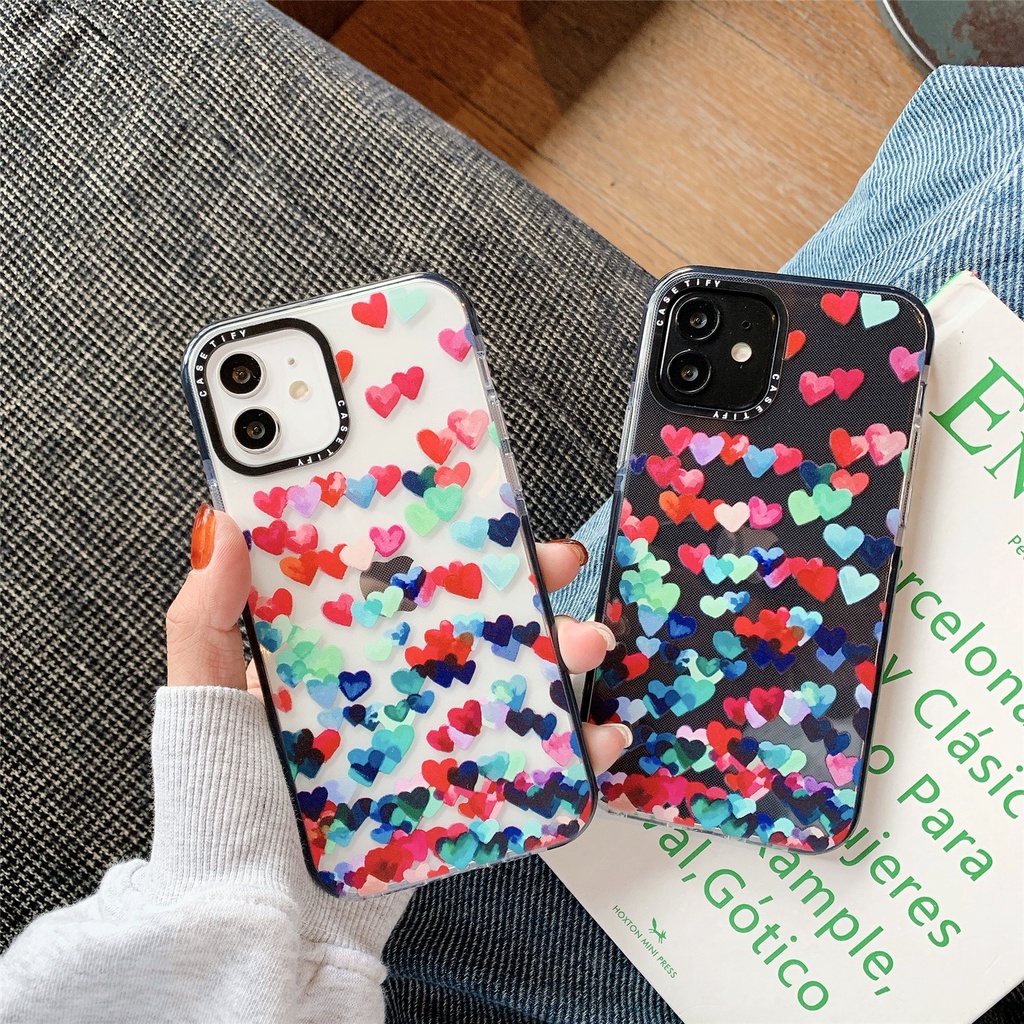 Ốp Điện Thoại Tpu Mềm Hình Bong Bóng Và Trái Tim Nhiều Màu Sắc Cho Iphone 12 Pro Max 11 Pro Max Se X Xr Xs Max 7 8 Plus